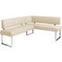 ECKBANK in Leder, Metall Beige, Chromfarben - Chromfarben/Beige, Design, Leder/Metall (206/165cm) - Novel ECKBANK in Leder, Metall Beige, Chromfarben - Chromfarben/Beige, Design, Leder/Metall (206/165cm) - Novel