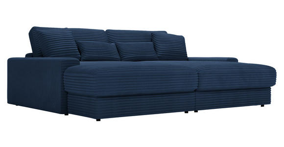 BIGSOFA in Cord Dunkelblau - Schwarz/Dunkelblau, MODERN, Kunststoff/Textil (230/85/190cm) - Carryhome