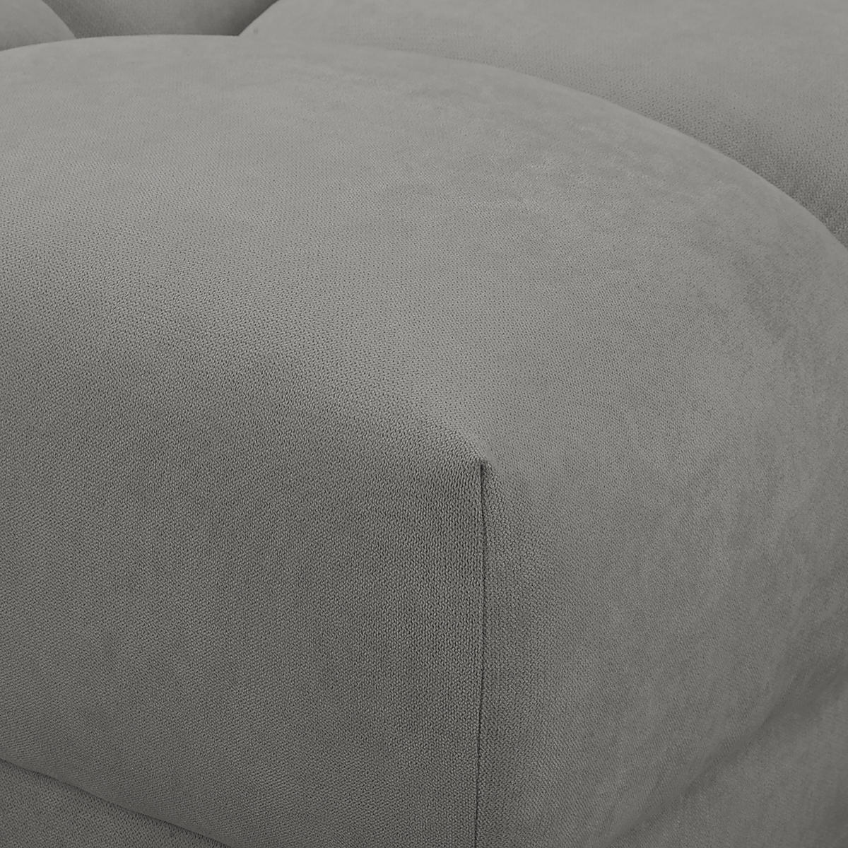 ECKSOFA in Mikrofaser Grau  - Silberfarben/Grau, Design, Textil/Metall (256/175cm) - Livetastic