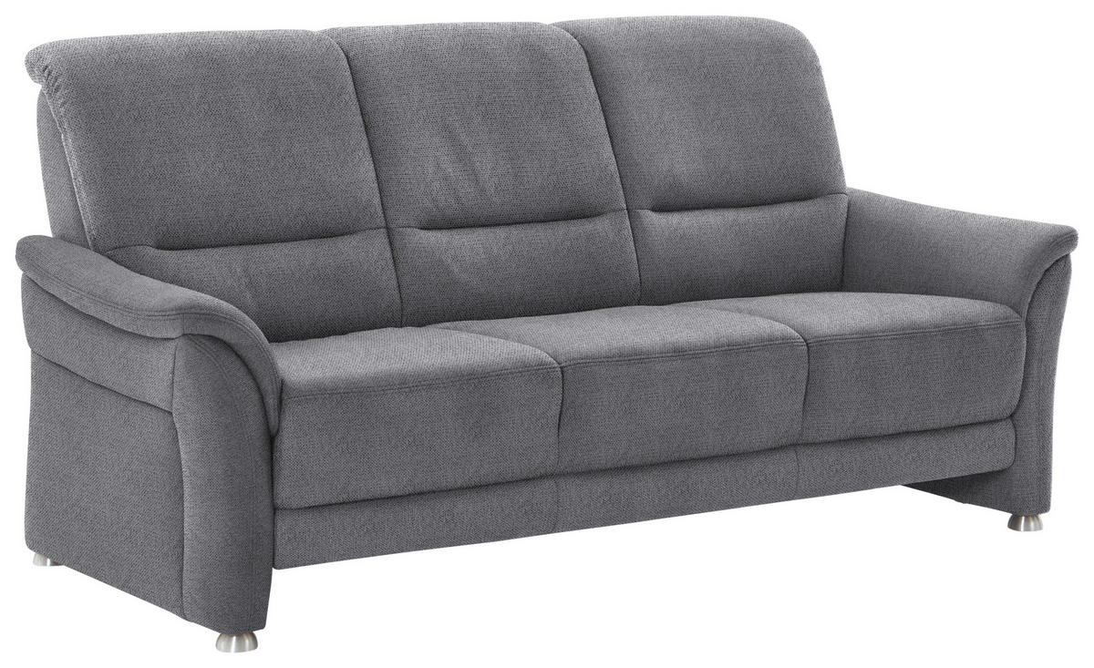 SITZGARNITUR  in Flachgewebe Grau  - Alufarben/Grau, KONVENTIONELL, Textil/Metall (198/172/96/93cm) - Beldomo Premium