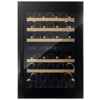 WEINKÜHLSCHRANK DVS-44.120DB  - Schwarz, Basics, Glas/Holz (59/88,2/57,1cm)