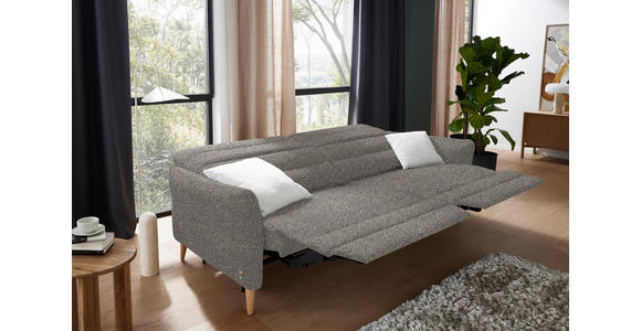 2-SITZER-SOFA in Webstoff Hellbraun - Hellbraun/Eiche Bianco, Design, Holz/Textil (234-262/85-106/98-112cm) - Dieter Knoll