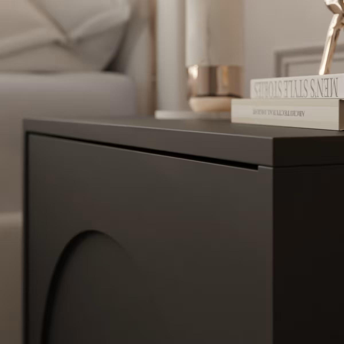 NACHTSCHRANK 53,5/51/35 cm  - Schwarz, Design, Holzwerkstoff (53,5/51/35cm) - Boxxx