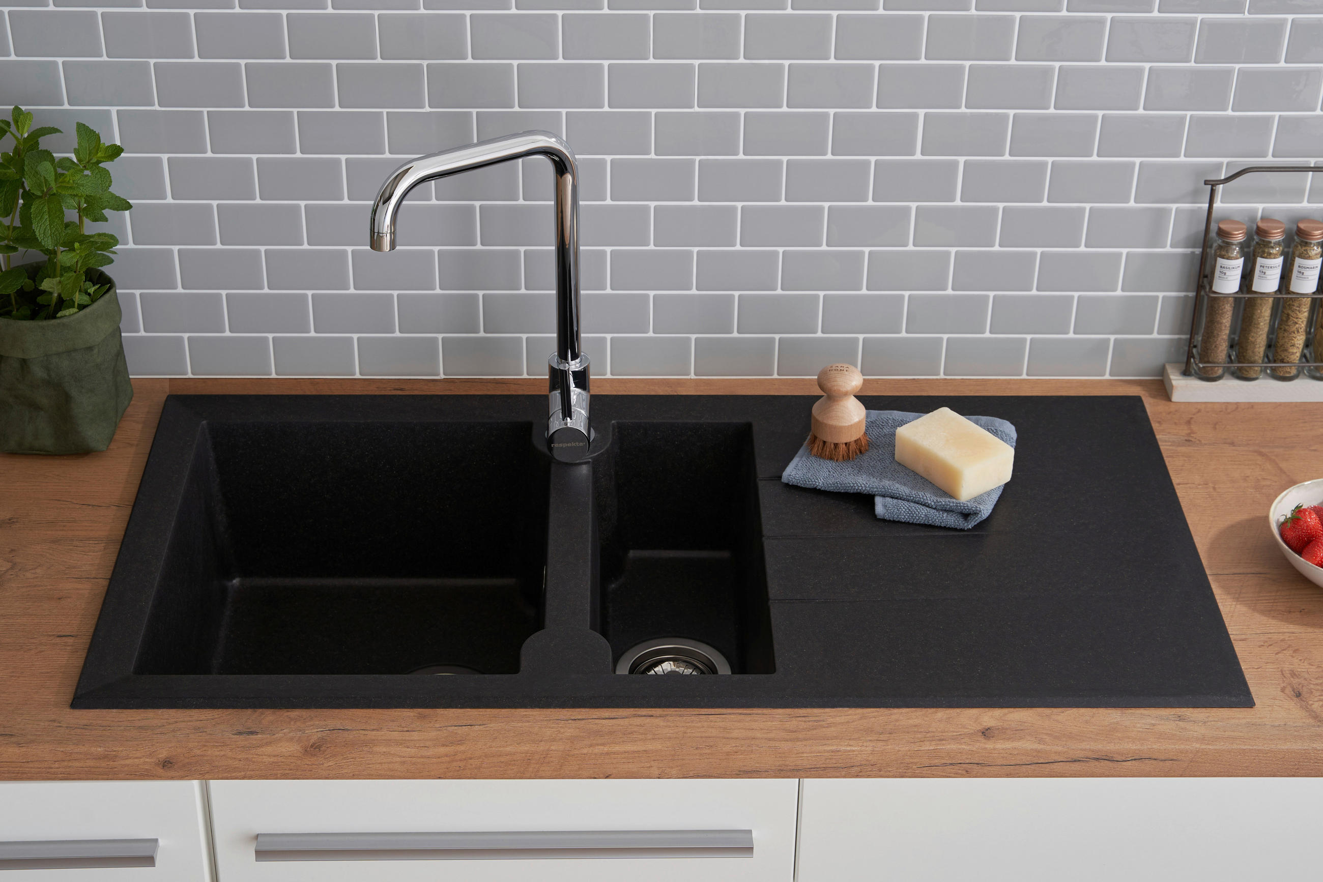 DISKHO 1712ALINEO100X50S  - svart, Trend, sten (100/21/50cm) - Respekta