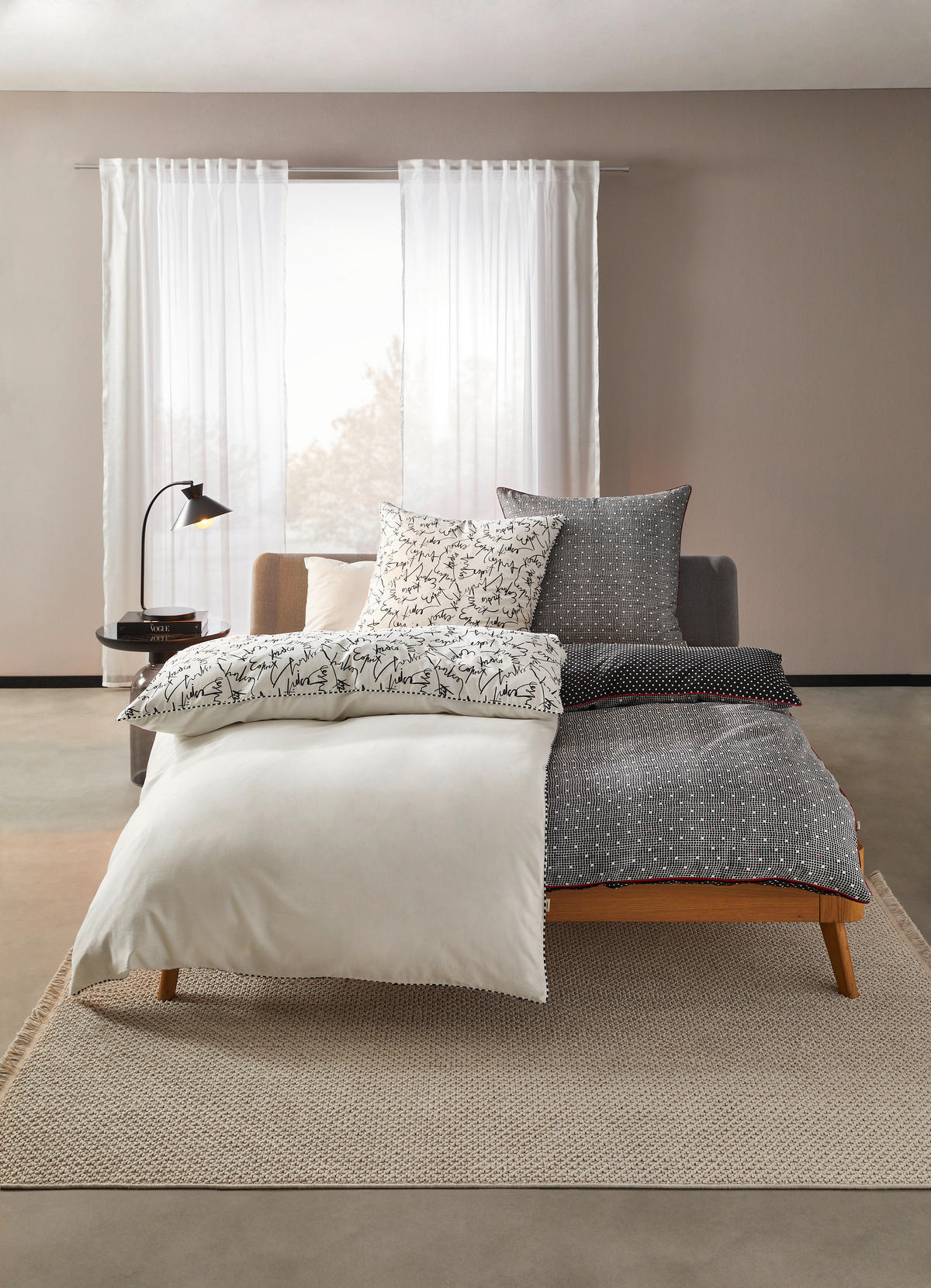 WENDEBETTWÄSCHE E-ScatterBig Renforcé 135/200 cm  - Anthrazit, Basics, Textil (135/200cm) - Esprit