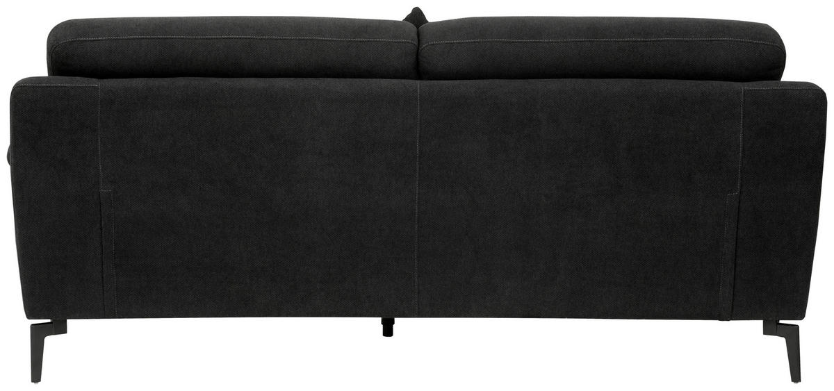 BOXSPRINGSOFA in Textil Schwarz  - Schwarz, KONVENTIONELL, Textil/Metall (175/92/94cm) - Livetastic