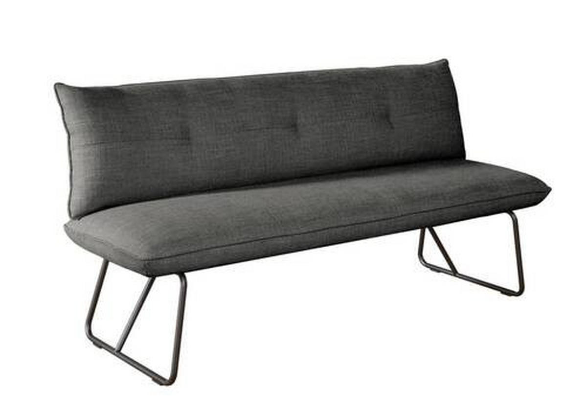 SITZBANK 180/90/70 cm Struktur Anthrazit Metall  - Anthrazit/Schwarz, Design, Textil/Metall (180/90/70cm) - Dieter Knoll