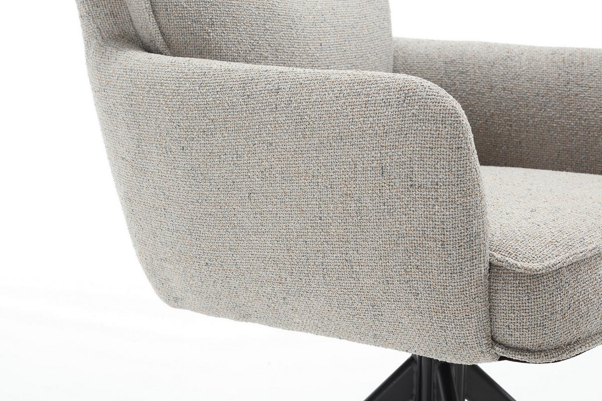 DREHSTUHL Struktur Grau  - Schwarz/Grau, MODERN, Textil/Metall (60/93/67cm) - Livetastic