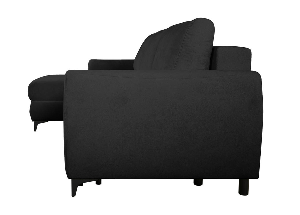 ECKSOFA Moli Anthrazit Bouclé  - Anthrazit/Schwarz, Design, Textil/Metall (236/148cm) - MID.YOU