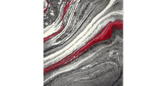 Webteppich Rot/Grau Line 160x230 cm - Rot, Basics, Textil (160/230cm) - Ombra