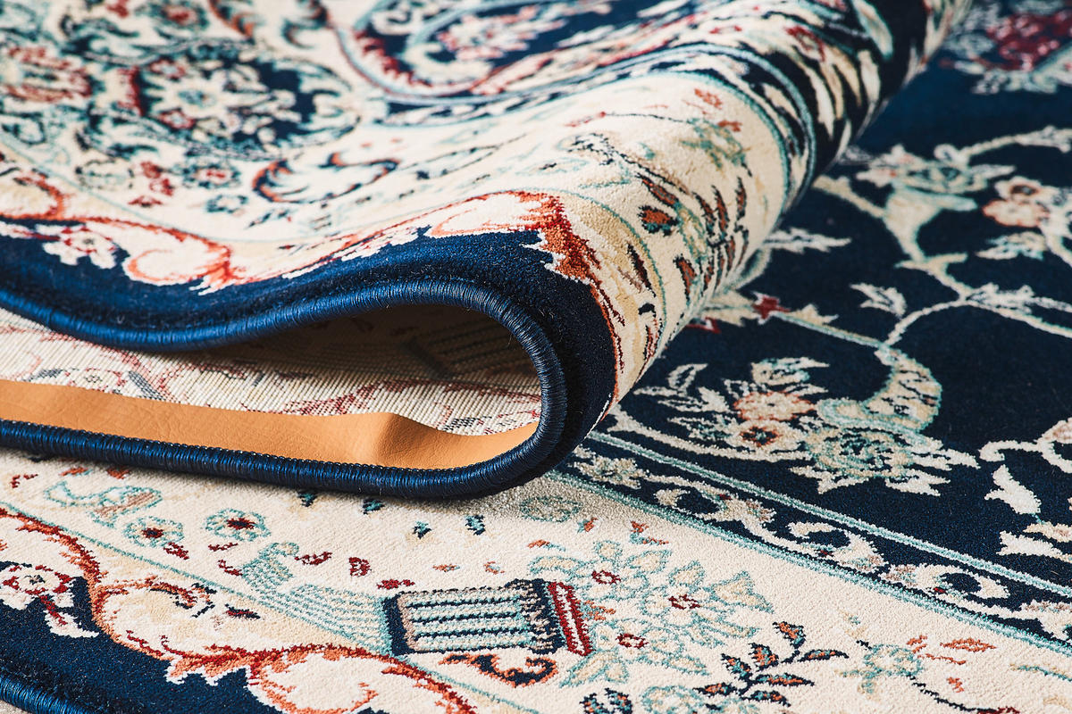 VINTAGE-TEPPICH 120/170 cm Semerkand Dunkelblau, Beige  - Beige/Dunkelblau, LIFESTYLE, Textil (120/170cm)
