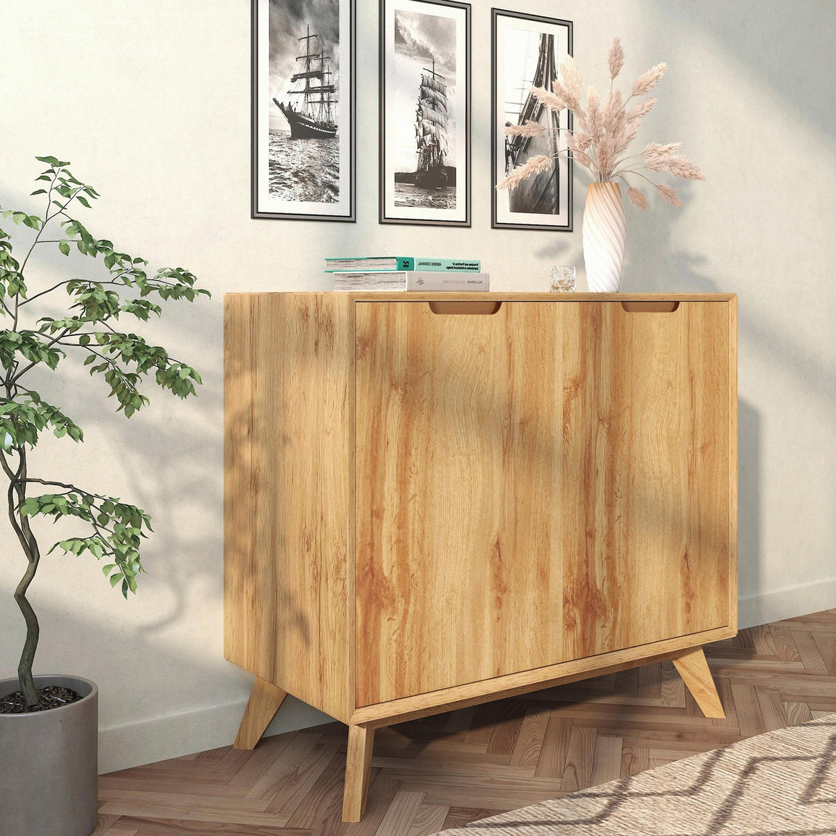SCHUHSCHRANK Eiche Wotan  - Eiche Wotan, Design, Holzwerkstoff (80/75/40cm) - Livetastic