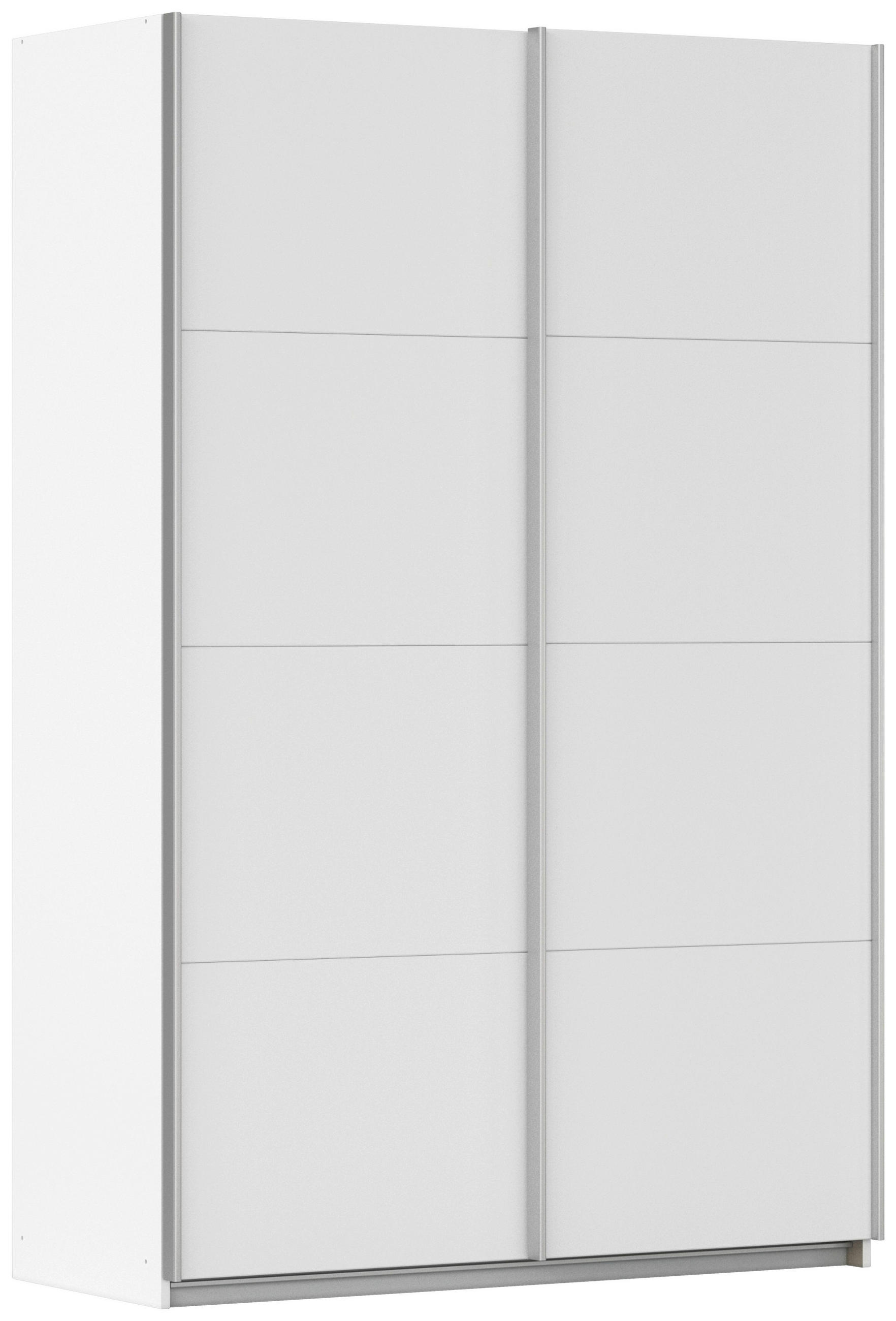 SCHWEBETÜRENSCHRANK 136/210/62 cm 2 Tür(en)-türig Weiß  - Alufarben/Weiß, KONVENTIONELL, Holzwerkstoff/Kunststoff (136/210/62cm) - home24