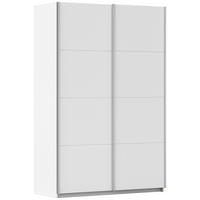 SCHWEBETÜRENSCHRANK 136/210/62 cm 2 Tür(en)-türig Weiß  - Alufarben/Weiß, KONVENTIONELL, Holzwerkstoff/Kunststoff (136/210/62cm) - home24