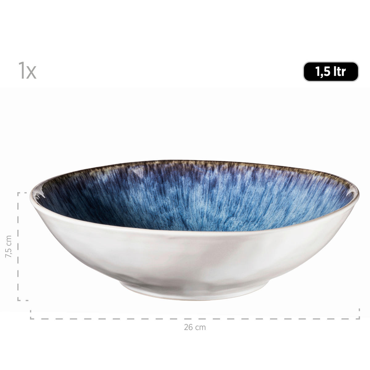 SCHÜSSELSET Frozen 9-teilig  - Blau, Basics, Keramik (26/7,5/26cm) - Mäser