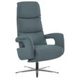 RELAXSESSEL in Leder Blaugrau  - Edelstahlfarben/Blaugrau, Design, Leder/Metall (76/119/86cm) - Dieter Knoll