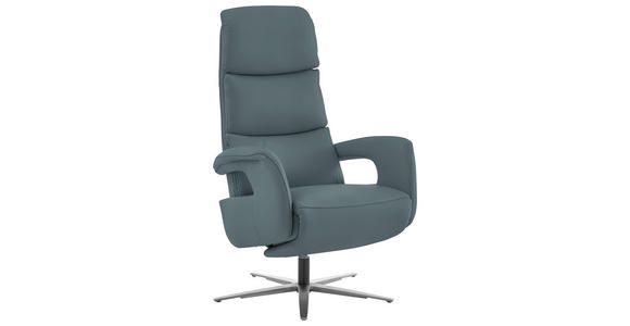 RELAXSESSEL in Leder Blaugrau  - Edelstahlfarben/Blaugrau, Design, Leder/Metall (76/119/86cm) - Dieter Knoll