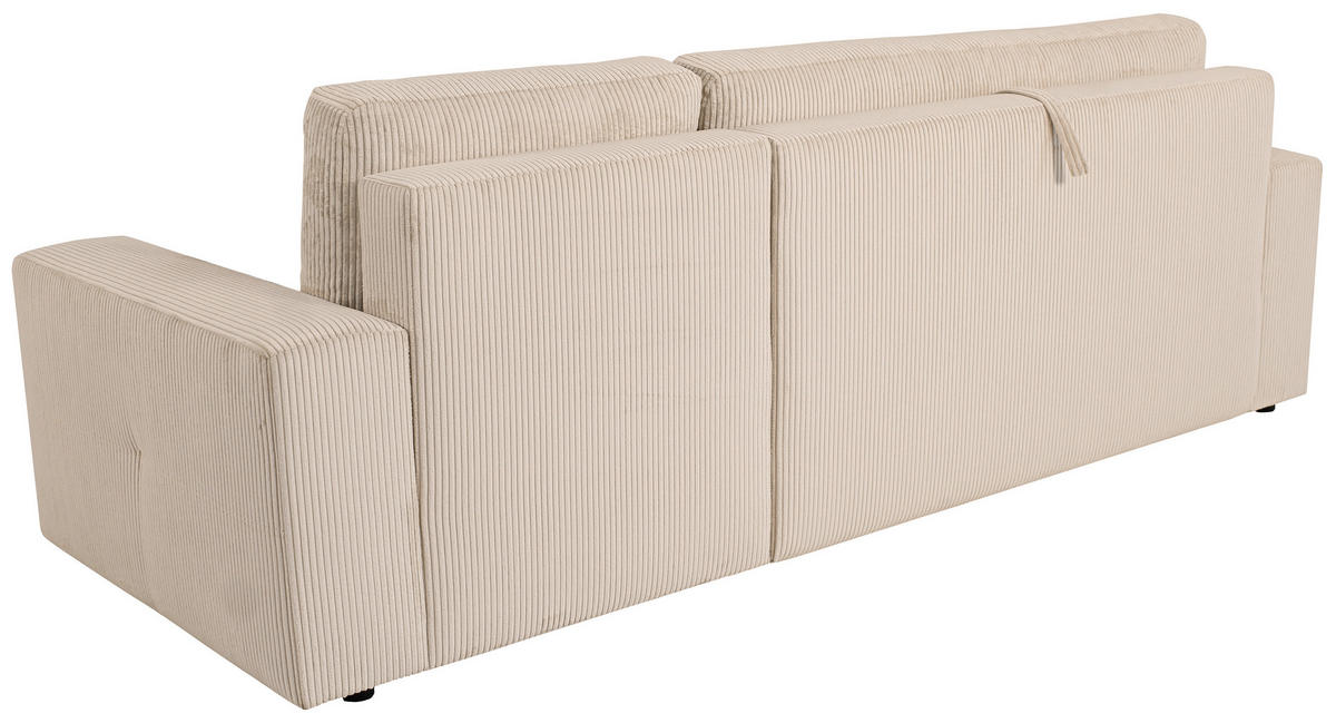 ECKSCHLAFSOFA  mit Cord Beige  - Beige/Schwarz, KONVENTIONELL, Textil (248/146cm) - Xora