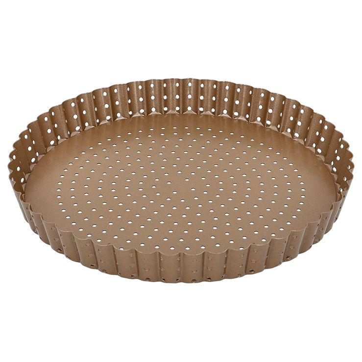 QUICHE- & TARTEFORM - Goldfarben, Basics, Metall (25cm) - Birkmann