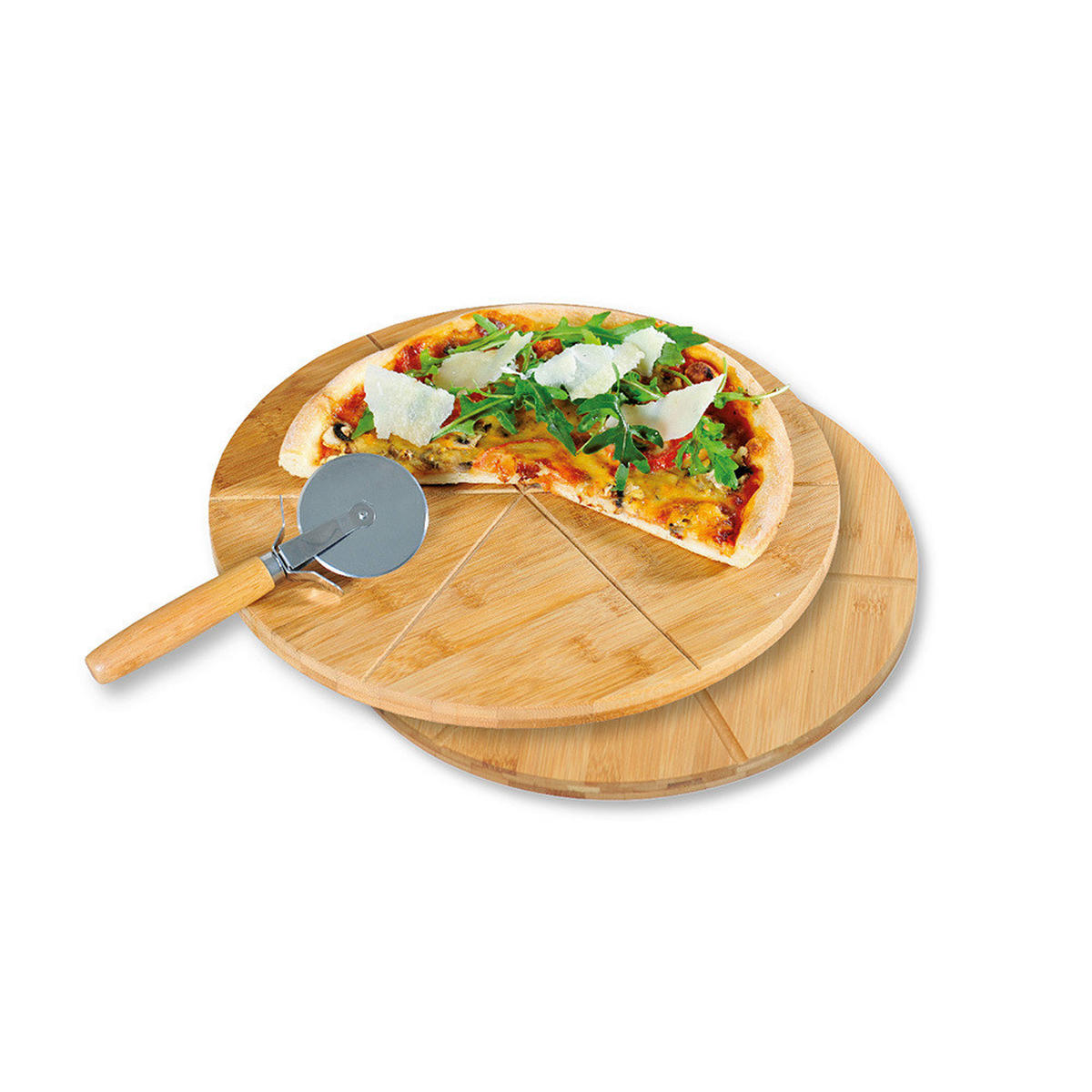 PIZZATELLER 3-teilig  - Naturfarben, Basics, Holz (32/3cm) - Kesper