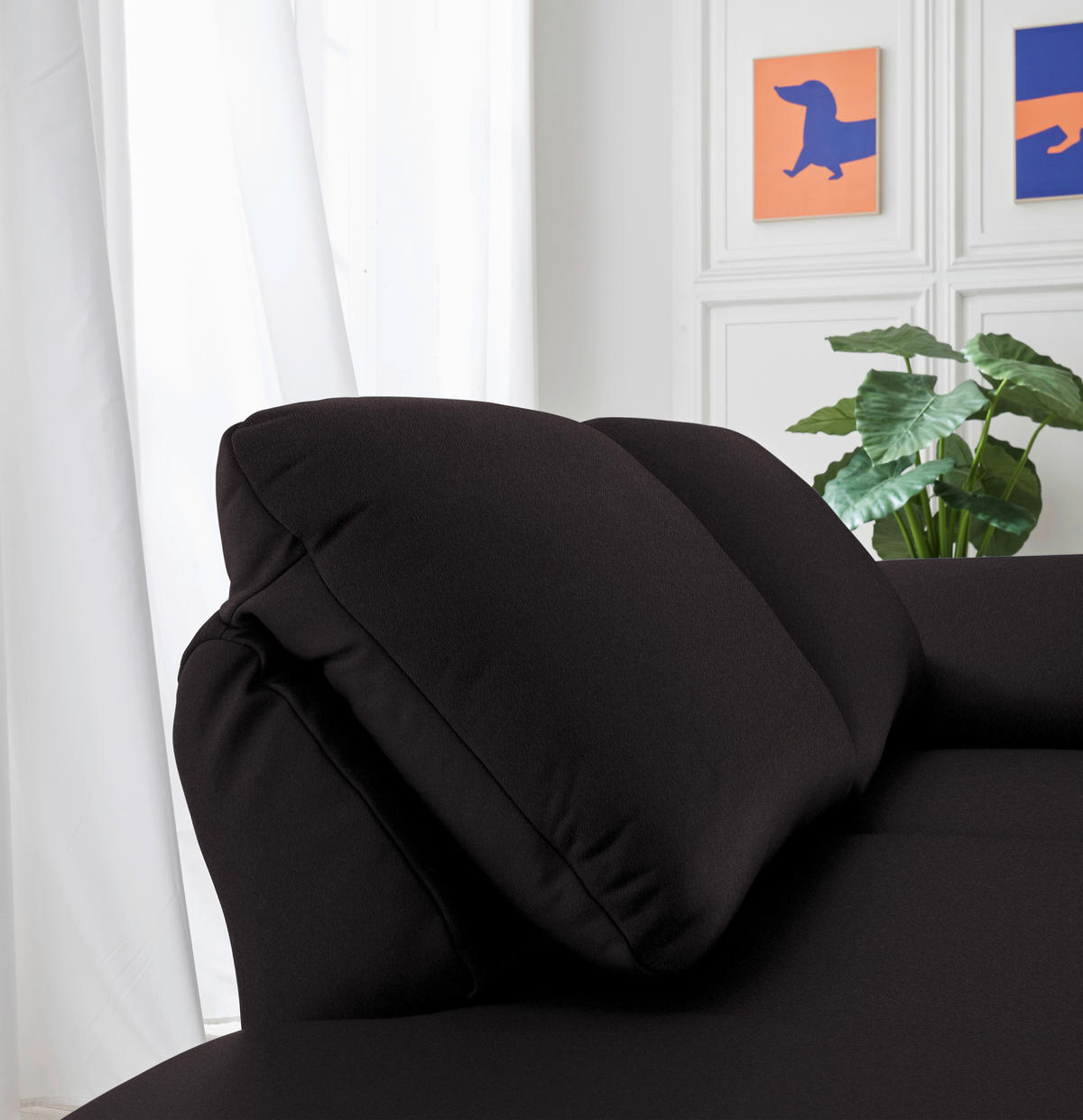 RÉCAMIERE in Echtleder Dunkelbraun  - Chromfarben/Dunkelbraun, Design, Leder/Metall (209/85-109/95-16cm) - Dieter Knoll