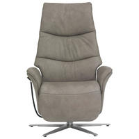 LEŽALNI POČIVALNIK,  siva, črna usnje - siva/črna, Moderno, usnje (72/113/86cm) - Himolla