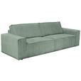 3-SITZER-SOFA Cord Salbeigrün  - Salbeigrün/Schwarz, KONVENTIONELL, Kunststoff/Textil (248/76/95cm) - Carryhome