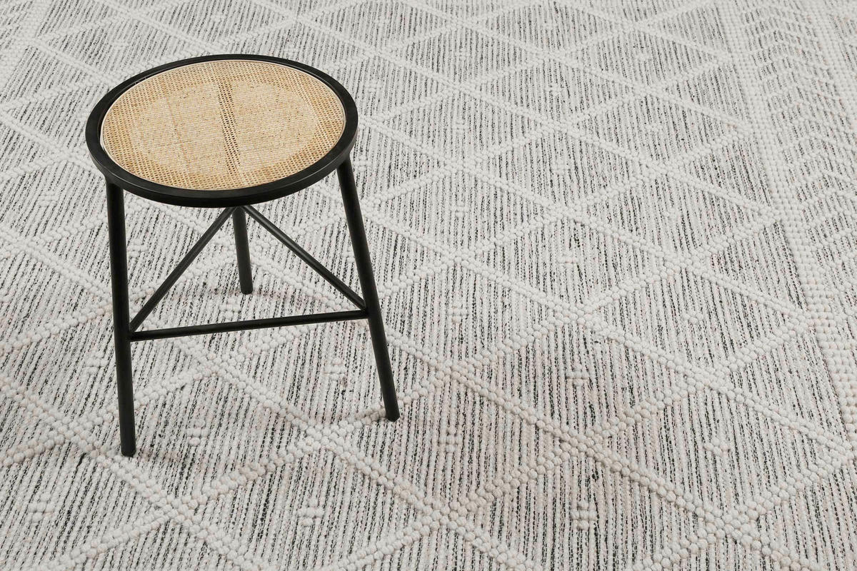 HANDWEBTEPPICH 50/80 cm Lia Creme, Dunkelgrau  - Dunkelgrau/Creme, Trend, Textil (50/80cm) - Esprit