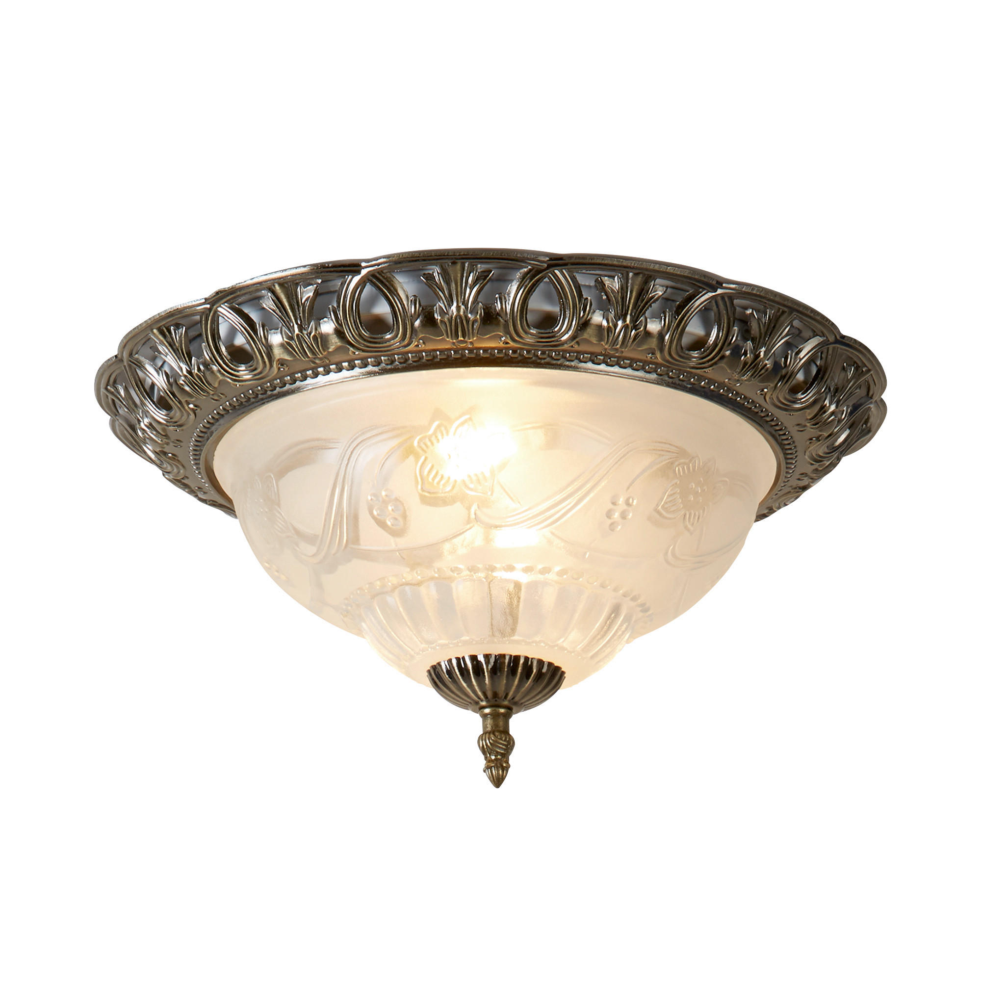 Searchlight Deckenleuchte Derby Flush Messing 17 cm