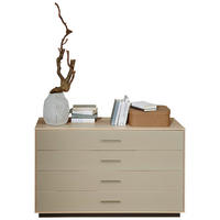 KOMMODE  in 127,2/76,2/44 cm  - Taupe/Eschefarben, Design, Glas/Holz (127,2/76,2/44cm) - Valdera