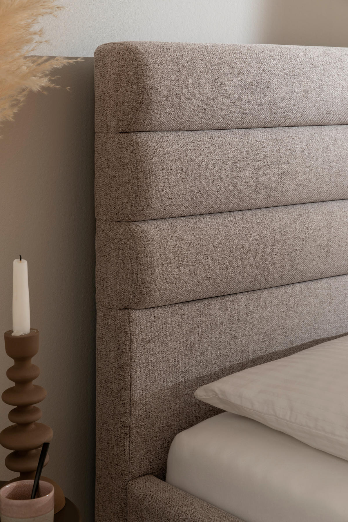 POLSTERBETT 180/200 cm  in Beige  - Beige/Schwarz, MODERN, Textil (180/200cm) - MID.YOU