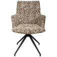 ARMLEHNSTUHL  in Eisen Jacquard  - Schwarz/Braun, Design, Textil/Metall (59/89,5/63cm) - Novel