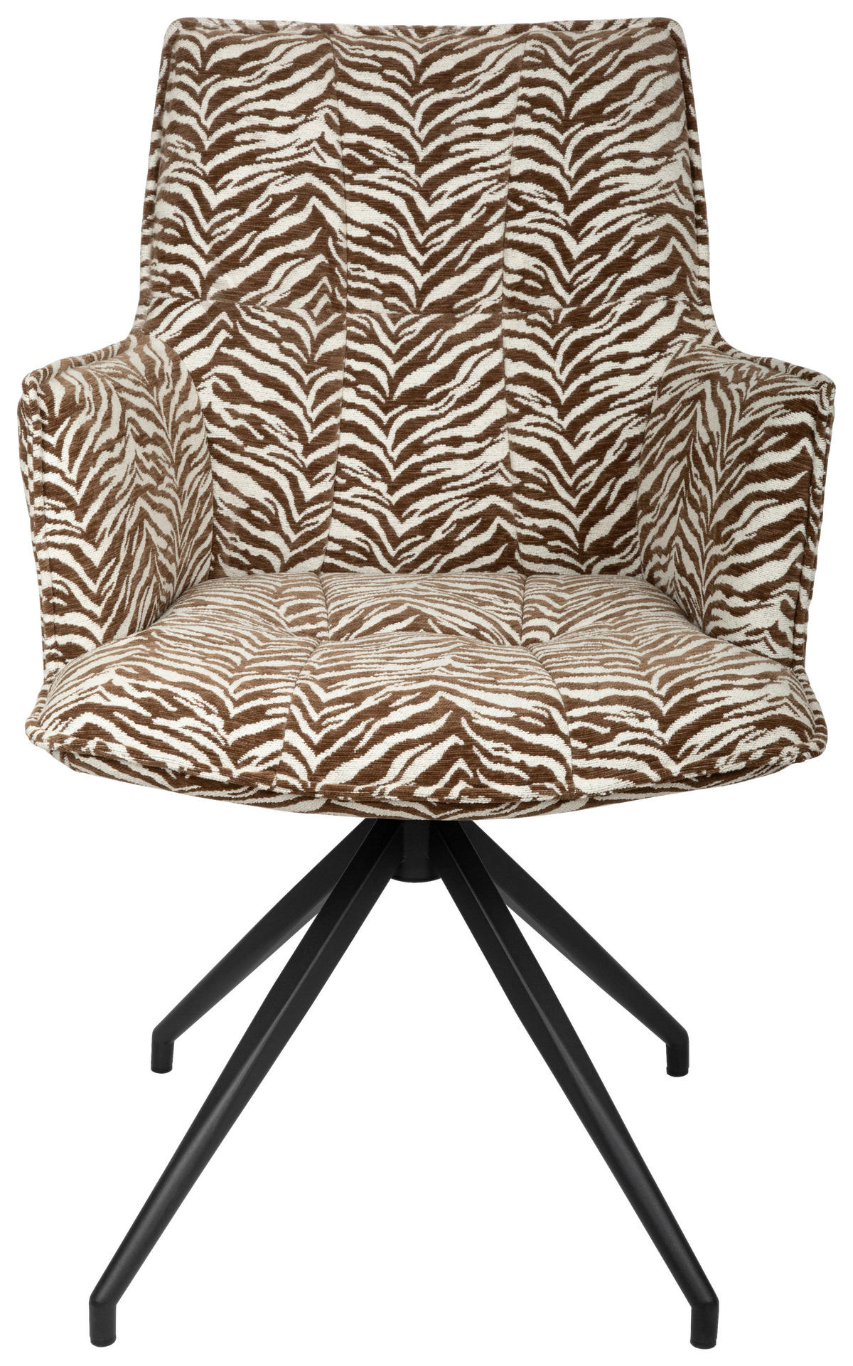 ARMLEHNSTUHL  in Eisen Jacquard  - Schwarz/Braun, Design, Textil/Metall (59/89,5/63cm) - Novel