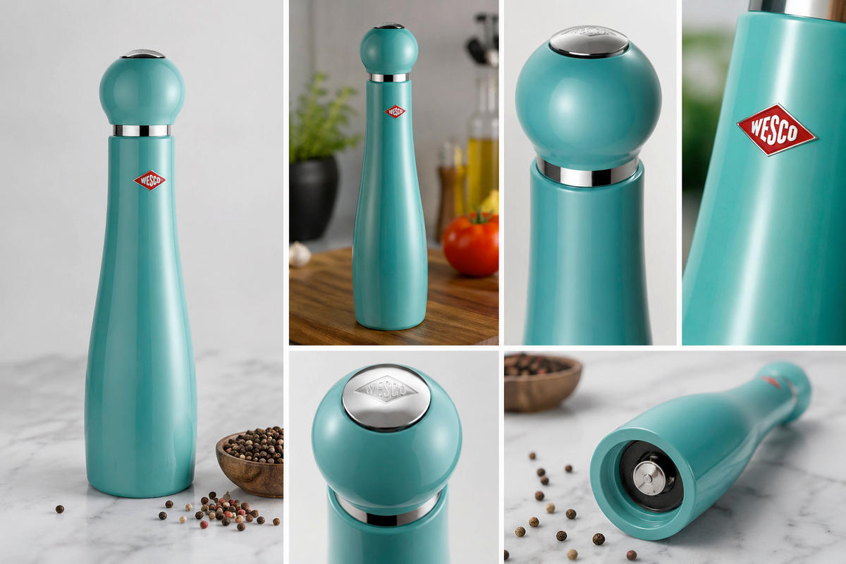 SALZ- ODER PFEFFERMÜHLE Pepper Mill  - Türkis/Limette, KONVENTIONELL, Keramik/Metall (7.5/30cm) - Wesco