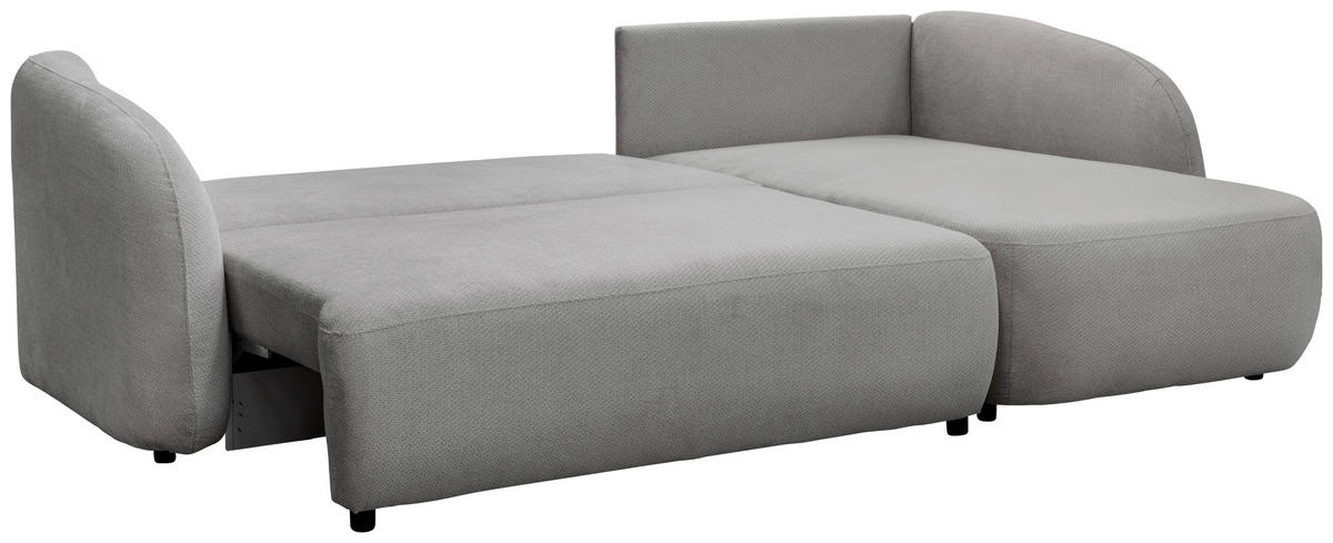 ECKSOFA PORTO Hellgrau  - Hellgrau/Schwarz, Design, Textil (270/154cm) - MID.YOU