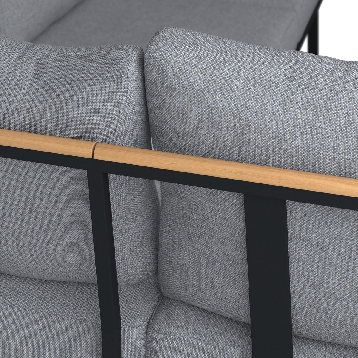LOUNGEGARNITUR   Teakholz Aluminium  - Dunkelgrau, MODERN, Holz/Metall - Ambia Garden