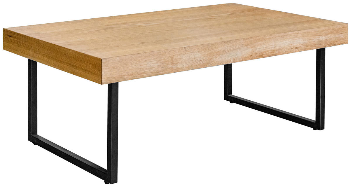 KONFERENČNÍ STOLEK, černá, barvy dubu, dřevo, kov, kompozitní dřevo, 110/42,5/65 cm - černá/barvy dubu, Design, kov/dřevo (110/42,5/65cm) - MID.YOU