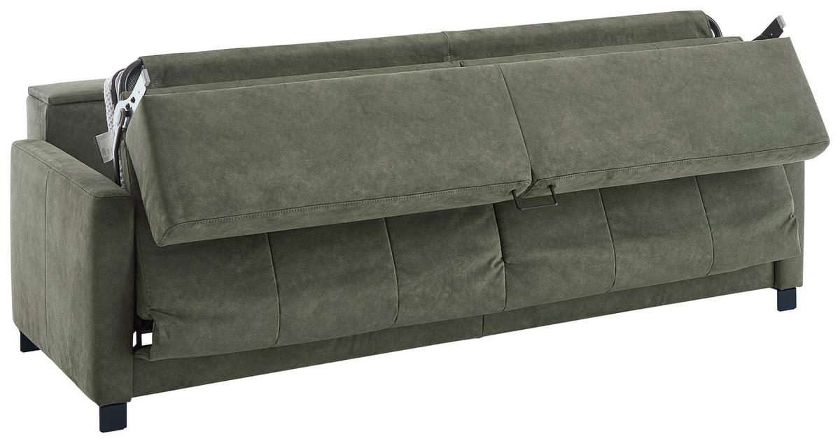 SCHLAFSOFA in Textil Dunkelgrün  - Dunkelgrün/Schwarz, Konventionell, Textil/Metall (232/77/116cm) - Dieter Knoll