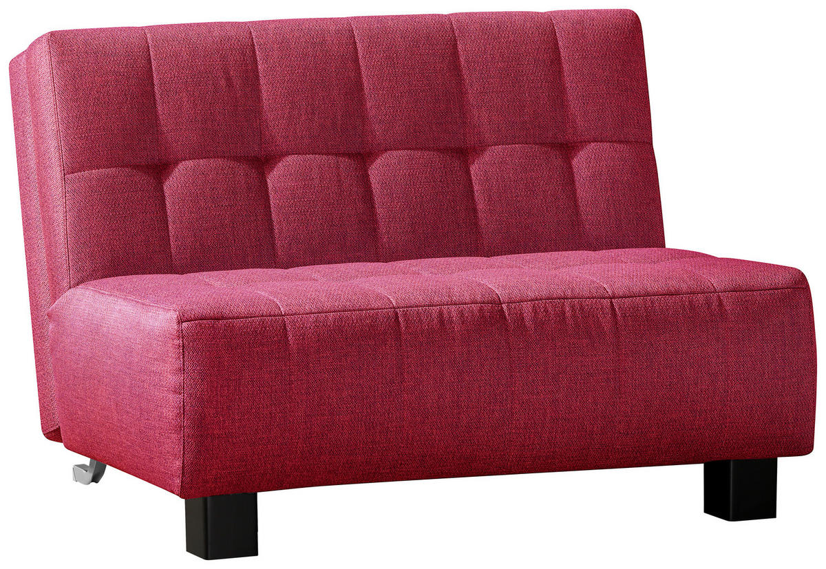 SCHLAFSOFA in Textil Rot  - Rot/Schwarz, Design, Textil/Metall (125/92/102cm) - Novel