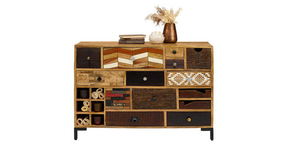 KOMMODE in 115/80/35 cm - Multicolor/Schwarz, LIFESTYLE, Keramik/Holz (115/80/35cm) - Landscape