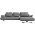ECKSOFA  in Chenille Grau Rückenkissen, Armlehnenkissen  334/168 cm  - Schwarz/Grau, Design, Textil/Metall (334/168cm) - Dieter Knoll