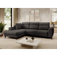 ECKSOFA Dunkelbraun Chenille  - Dunkelbraun/Schwarz, KONVENTIONELL, Textil/Metall (185/240cm) - Carryhome