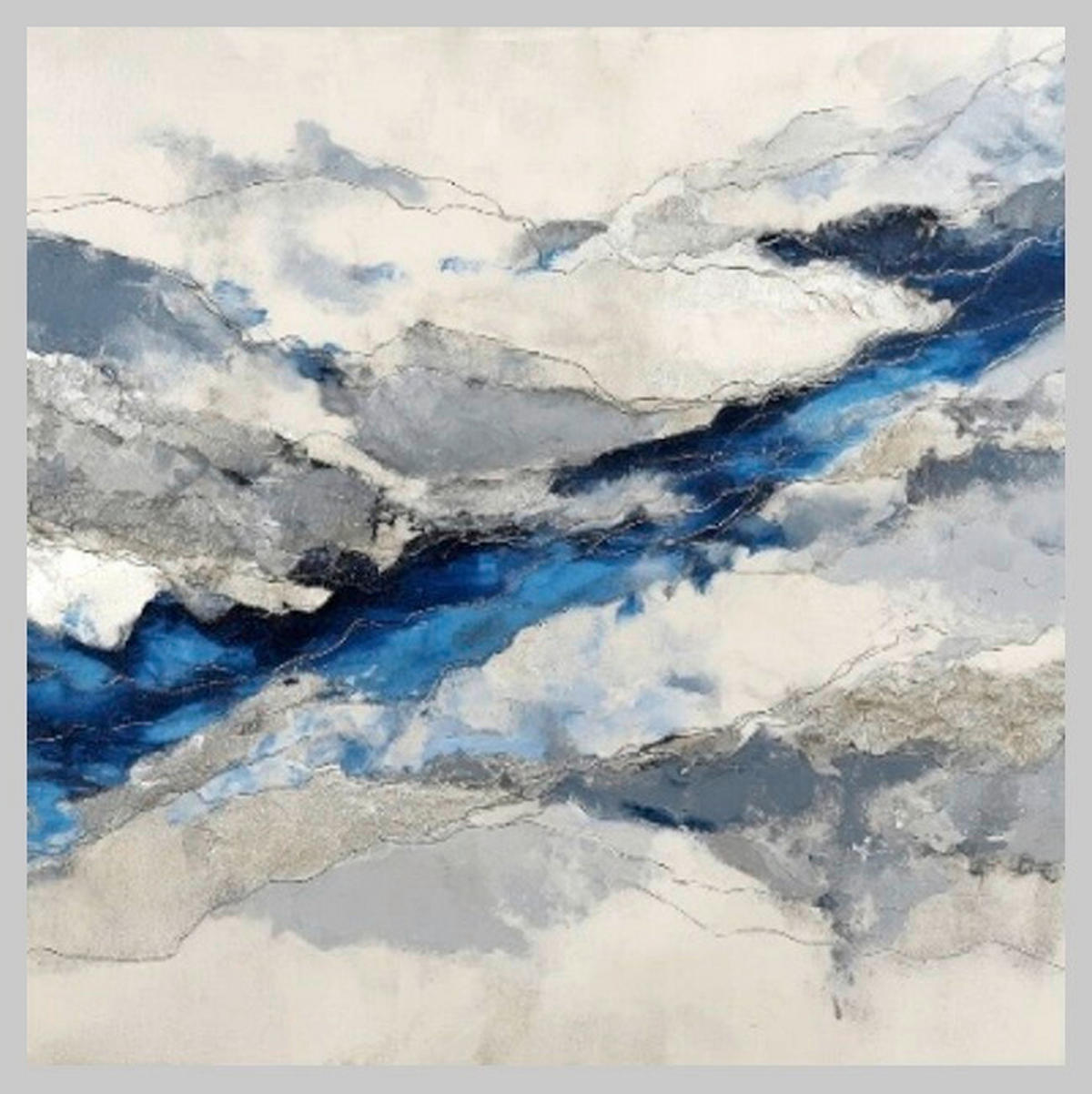 LEINWANDBILD Abstraktes 55/55 cm  - Multicolor, Basics, Holz/Papier (55/55cm) - Euroart