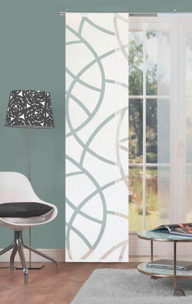 FLÄCHENVORHANG   transparent   60/245 cm  - Ecru, KONVENTIONELL, Textil (60/245cm)