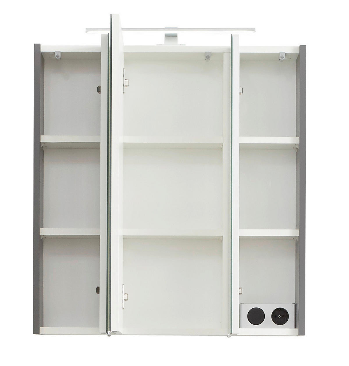 SPIEGELSCHRANK 65/70/16 cm  - Chromfarben/Dunkelgrau, Basics, Glas/Holzwerkstoff (65/70/16cm) - Pelipal