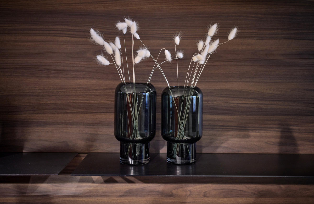 EINBAUKÜCHE   - Dunkelbraun/Hellgrau, Basics, Holzwerkstoff - EWE