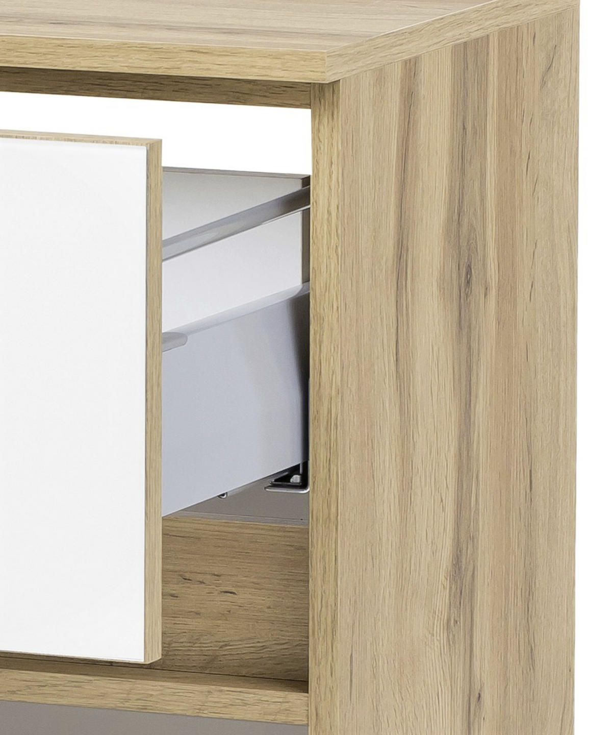 UNTERSCHRANK in   - Weiss/Eichefarben, Konventionell, Glas/Holzwerkstoff (40/79/35cm) - Held