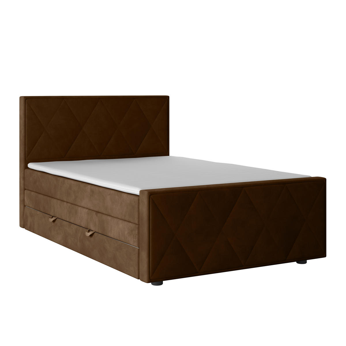 BOXSPRINGBETT 140/200 cm  in Braun  - Braun, MODERN, Holz/Kunststoff (140/200cm) - MID.YOU