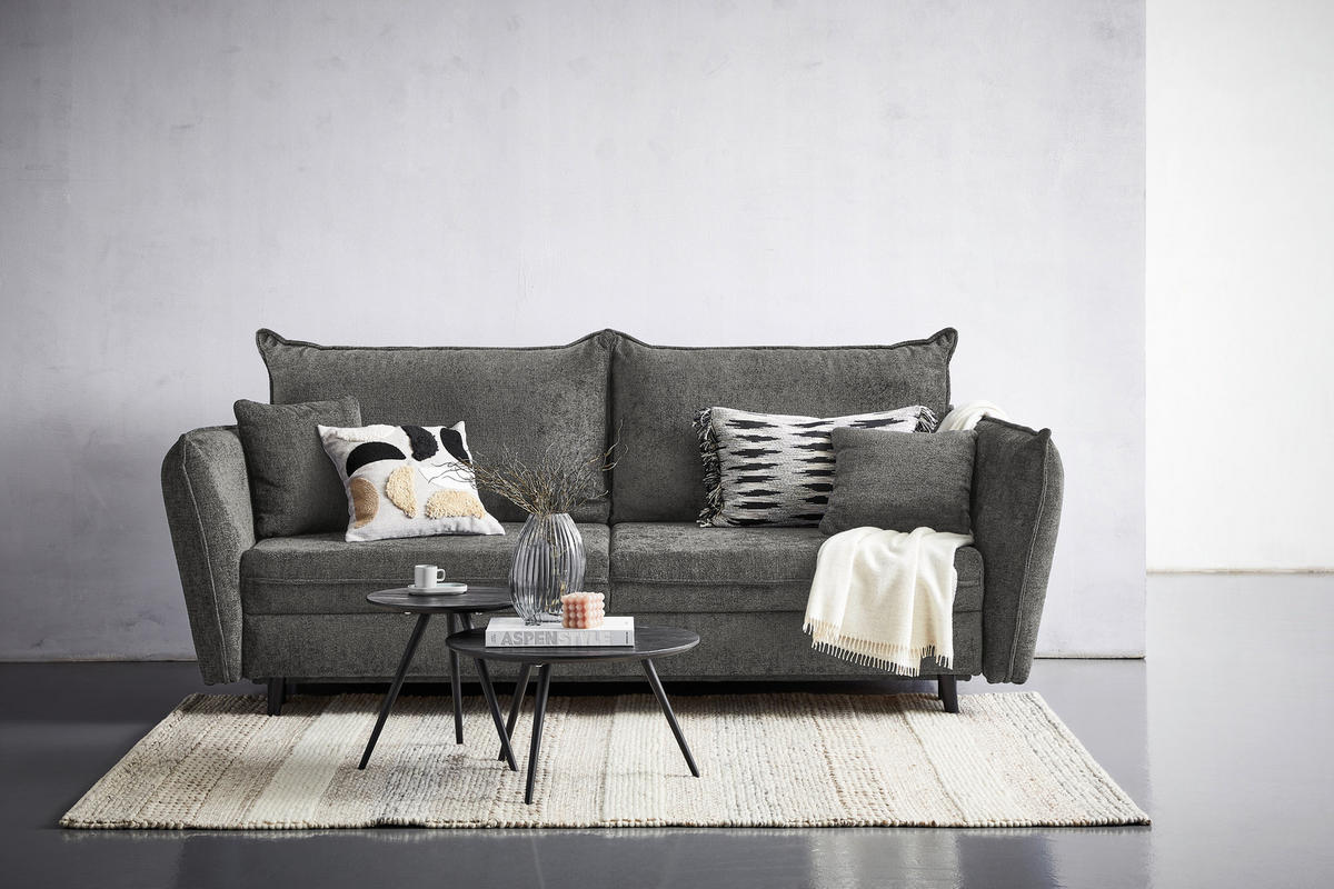 SOFA LEŽAJ antracit  - crna/antracit, Konvencionalno, tekstil/drvo (238/99/108cm) - Carryhome