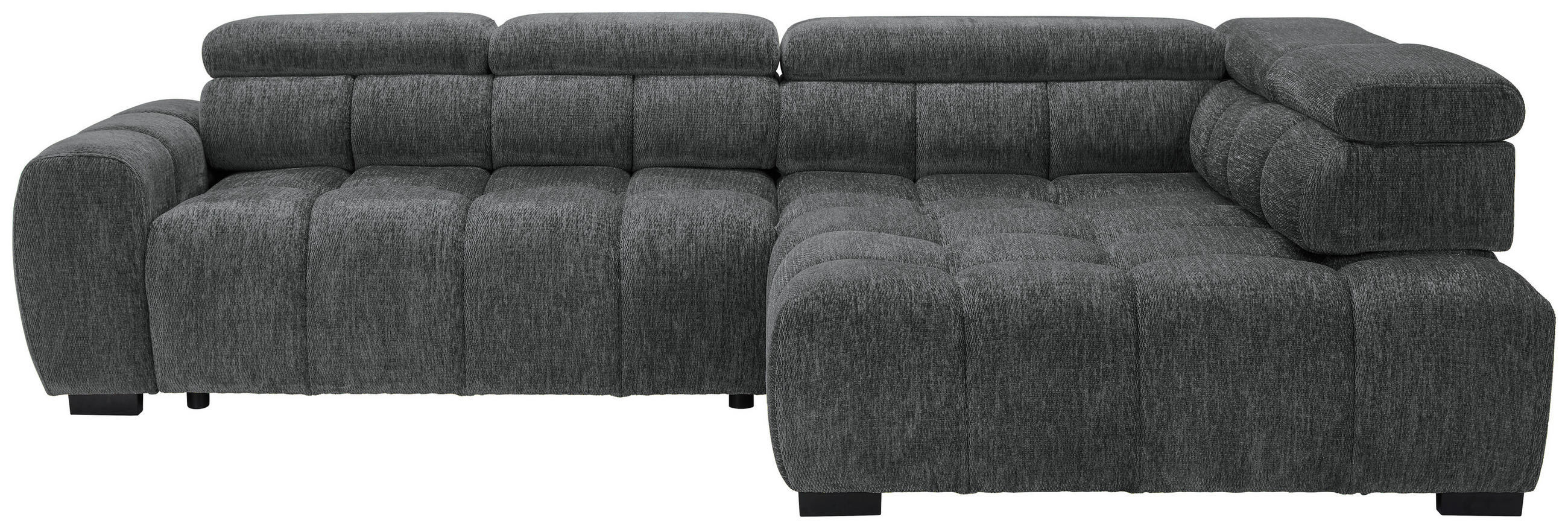 ECKSOFA Anthrazit Webstoff  - Anthrazit/Schwarz, MODERN, Kunststoff/Textil (297/205cm) - Welnova